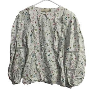 Carolina K Prairie Floral Blouse  Size Small